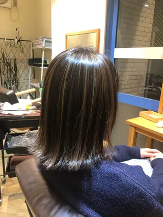 ミディアム カラー 柳井 健太のヘアスタイル