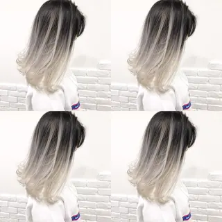 セミロング カラー 韓国レイヤーカット/ 儚げカラーチナツのヘアスタイル