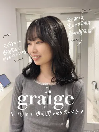 ミディアム カラー SALOWIN栄 三丁目 木戸里実のヘアスタイル