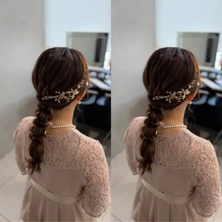 セミロング ヘアアレンジ 梅田茶屋町ヘアセット 🎀RIONA🎀のヘアスタイル