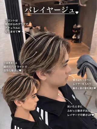 ミディアム カラー メンズ 【メンズ特化】池袋 韓国スタイル飯塚のヘアスタイル