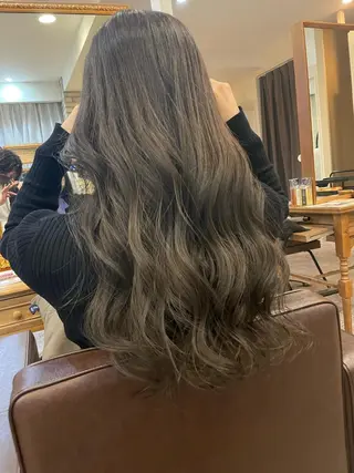 ロング カラー ヘアアレンジ 髪質改善×レイヤー 🫧松野力也のヘアスタイル