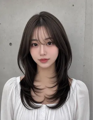 セミロング カラー ヘアアレンジ 🌫️大人韓国ヘア 🌫️naoyaのヘアスタイル
