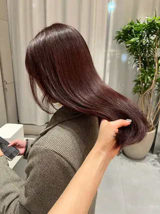 セミロング カラー minami🪷 暖色カラーのヘアスタイル