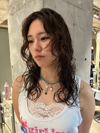ロング パーマ レイヤーパーマ 竹之内竜矢のヘアスタイル