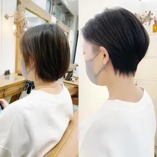 ショート カラー 👑銀座ショート/ 絶壁補正/金子涼👑のヘアスタイル