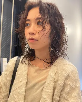 ミディアム パーマ やまさきえりこ ニュアンスパーマのヘアスタイル