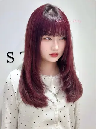 セミロング カラー ヘアセット/ミニボブ /レイヤー 山田寛菜のヘアスタイル