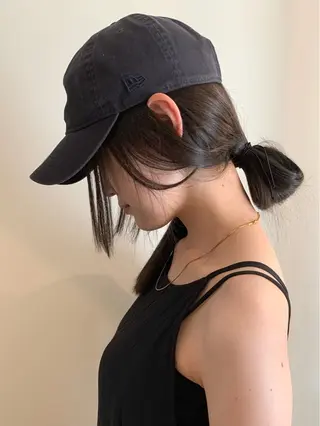 ロング カラー 落合希 Olivebeigeのヘアスタイル