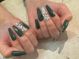 ネイル 韓国/ワンホン/長さ 出しつけ放題🎀のネイルデザイン