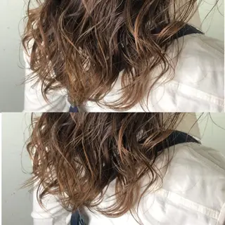 セミロング 暖色カラー🍊 せきゆうかのヘアスタイル