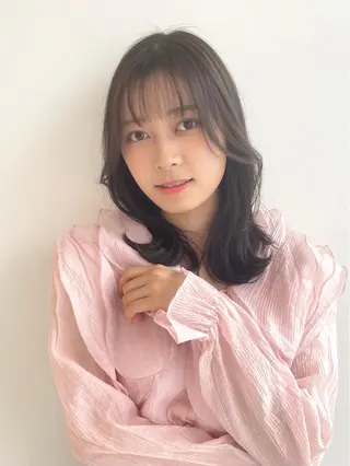 ミディアム 似合わせカット 迫留由弥のヘアスタイル