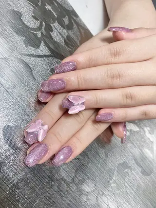 ネイル I-nailロング /ワンホン/キラキラのネイルデザイン