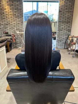 ロング カラー 地毛風ストレート/ 髪質改善/榎本流行のヘアスタイル