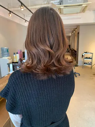 ミディアム カラー 透明感カラー✂︎ /縮毛矯正/YUKAのヘアスタイル