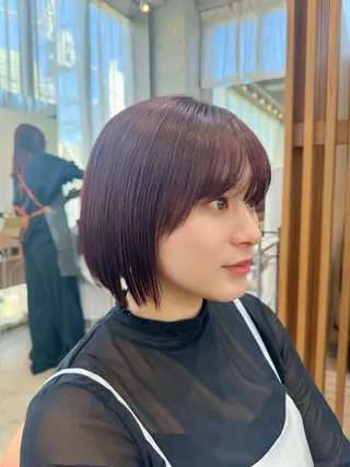 ショート 🧡ボブ/うる艶カラ ー🩵 さくら🌸のヘアスタイル
