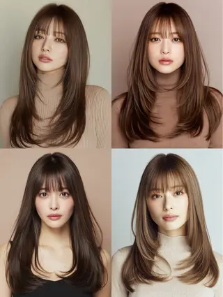 ロング ゆるふわパーマ 似合わせカットのヘアスタイル