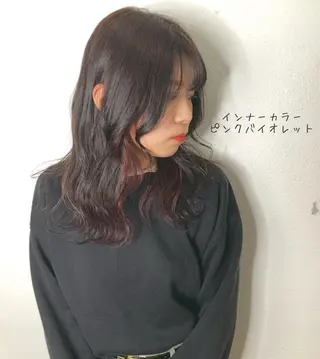 セミロング カラー あさだ しゅうたろうのヘアスタイル