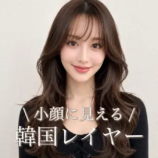ロング カラー ブリーチ縮毛矯正飛我 韓国ヘア🫧のヘアスタイル