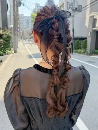 ロング ヘアアレンジ 谷町/Le'a /竹原しおなのヘアスタイル