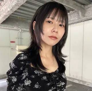 セミロング ハッシュカット カシマハヤトのヘアスタイル