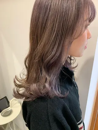セミロング カラー 名駅🦢大人艶カラー 🪽カミヤアカネのヘアスタイル