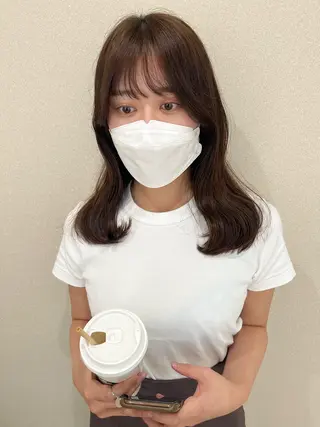 ミディアム カラー 外国人対応 佐久間のヘアスタイル