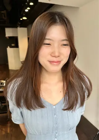 セミロング 韓国レイヤー🇰🇷 艶髪💎renのヘアスタイル