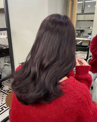 ロング カラー 新宿/韓国ヘア/ 髪質改善ストレートのヘアスタイル