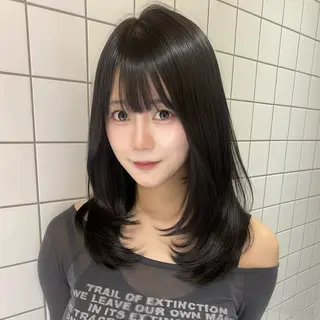 ミディアム カラー ⟡美髪矯正/レイヤー /新宿🌙Yuukaのヘアスタイル