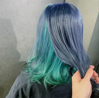 ロング カラー ヘアアレンジ エクステ×ブリーチ 😈ちあき😈のヘアスタイル