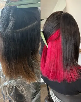 ミディアム カラー ナチュラルカラー/ ハイトーン AMIのヘアスタイル