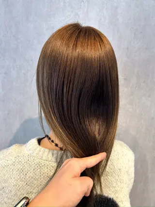 ミディアム カラー 梶田 伸篤のヘアスタイル