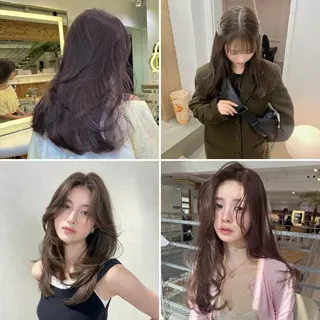 セミロング 【韓国レイヤー特化 ハッシュカット】のヘアスタイル