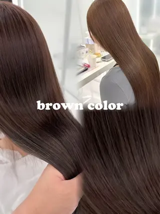 ロング カラー 赤み消し艶カラー🩵 前髪顔周り あやなのヘアスタイル