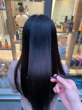 ロング HIDERO/渋谷/ 韓国/顔周りカットのヘアスタイル
