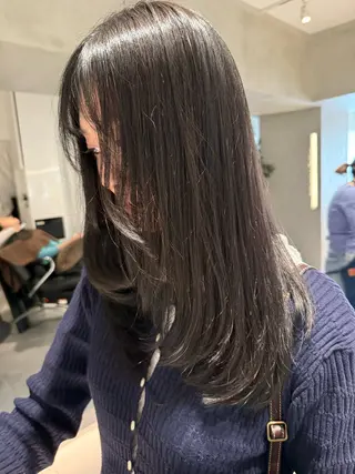 ロング カラー ヘアアレンジ オリーブ透明感カラー 表参道/MIKUのヘアスタイル