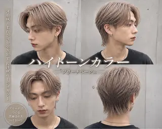 カラー メンズ rina韓国レイヤー ハッシュカットのヘアスタイル