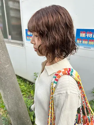 ショート パーマ レイヤー/ナチュラル 💐nao.のヘアスタイル