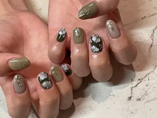 ネイル 韓国/ワンホン/長さ 出しつけ放題🎀のネイルデザイン