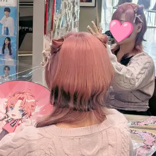セミロング カラー 渋谷/推しカラー🌈 ハイトーン/ちひろのヘアスタイル