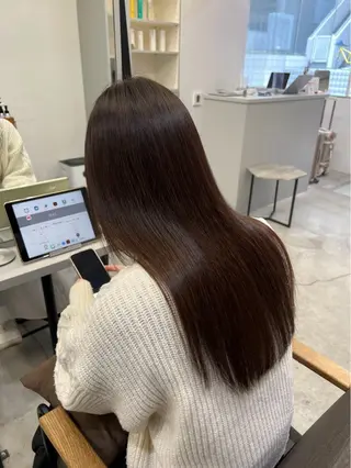 ロング パーマ 🍒モテ暖色カラー × うる艶✧ ゆなのヘアスタイル