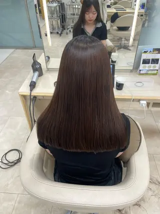 ロング シャドウパーマ／骨格 矯正カット　トモキのヘアスタイル
