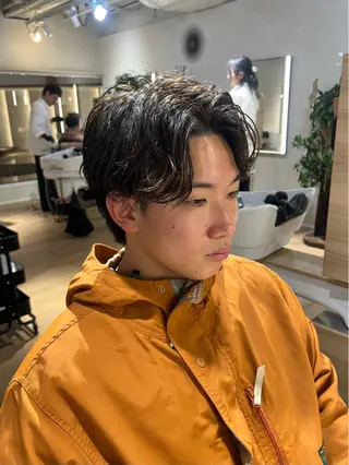 ショート パーマ メンズ 梅田茶屋町メンズ 専門美容師 山元一平のヘアスタイル