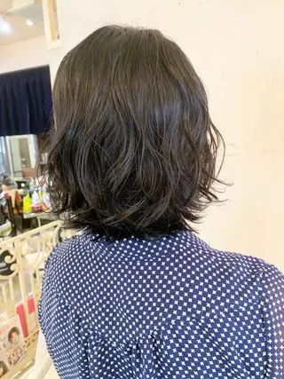 ミディアム パーマ 髪質改善 縮毛矯正/ レイヤー/銀座/本木のヘアスタイル