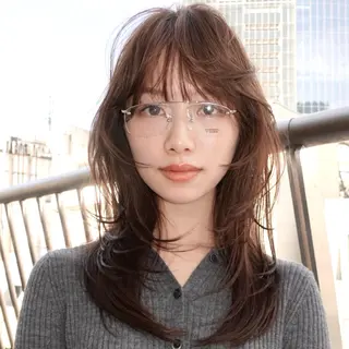 ミディアム カラー momo もものヘアスタイル