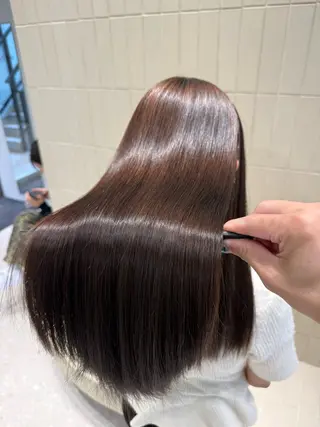 ロング パーマ ヘアアレンジ 縮毛矯正/髪質改善/ ブリーチ毛/木元渓太のヘアスタイル
