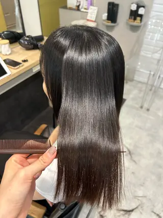 ミディアム パーマ hub hair レイヤー/透明感のヘアスタイル