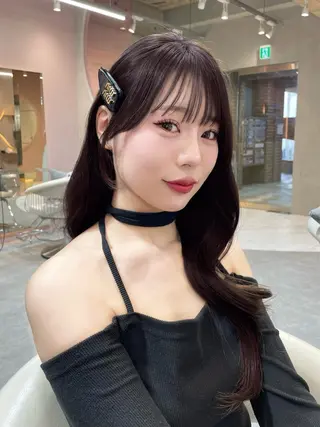ロング カラー 縮毛矯正ブリーチなし 🍒❤ゆうきのヘアスタイル