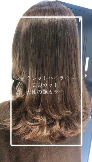 セミロング カラー 縮毛矯正/髪質改善/ 艶髪ササキナツミのヘアスタイル